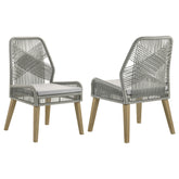 Orleans Furniture - Coaster - Nakia Woven Rope Dining Side Chairs Grey (Set of 2) - 110033