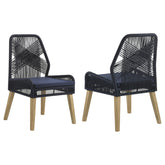 Orleans Furniture - Coaster - Nakia Woven Rope Dining Side Chairs Dark Navy (Set of 2) - 110034