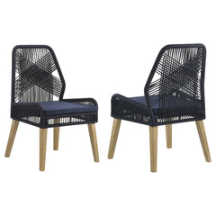 Orleans Furniture - Coaster - Nakia Woven Rope Dining Side Chairs Dark Navy (Set of 2) - 110034