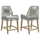 Orleans Furniture - Coaster - Nakia Woven Rope Counter Chair with Cushion Grey (Set of 2) - 110035