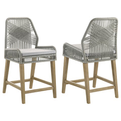Orleans Furniture - Coaster - Nakia Woven Rope Counter Chair with Cushion Grey (Set of 2) - 110035