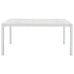 Athena Rectangular 64-inch Faux Marble Dining Table Chrome