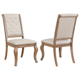 Orleans Furniture - Coaster - Brockway Upholstered Dining Chair Barley Brown (Set of 2) - 110292
