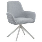 Orleans Furniture - Coaster - Abby Fabric Upholstered Swivel Dining Arm Chair Light Grey - 110322