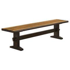 Orleans Furniture - Coaster - Bexley Wood Dining Bench Natural Honey and Smokey Black - 110333