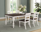 Orleans Furniture - Coaster - Madelyn 5-piece Rectangular Dining Table Set Coastal White - 110381-S5