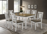 Orleans Furniture - Coaster - Appleton 7-piece Rectangular Dining Set Distressed White - 110411-S7