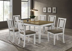 Orleans Furniture - Coaster - Appleton 7-piece Rectangular Dining Set Distressed White - 110411-S7