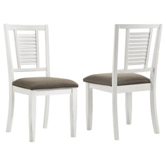 Orleans Furniture - Coaster - Appleton Wood Dining Side Chair Distressed White (Set of 2) - 110412