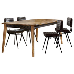 Partridge 5-piece Dining Set Natural Sheesham and Espresso