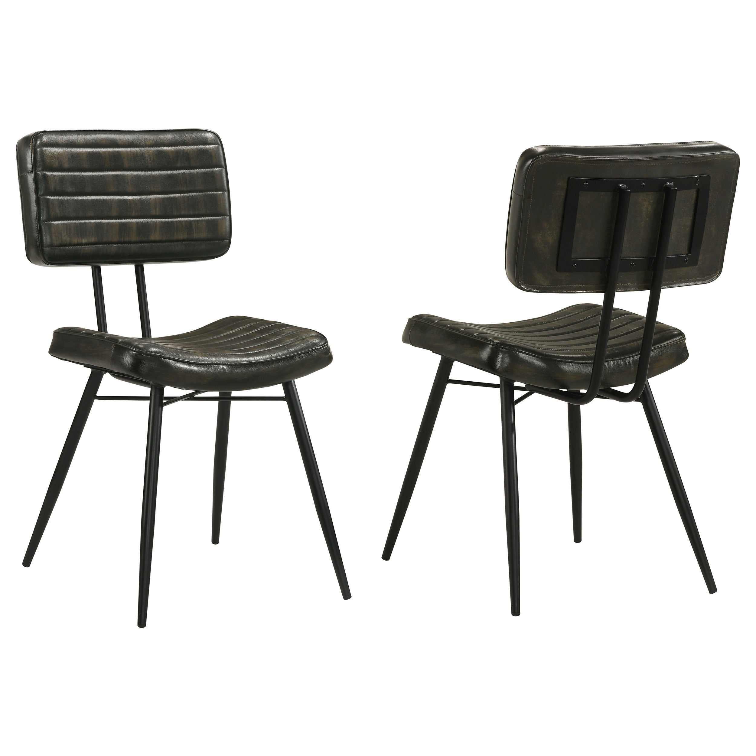 Orleans Furniture - Coaster - Misty Leather Upholstered Dining Chair Espresso (Set of 2) - 110652