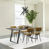 Orleans Furniture - Coaster - Misty 5-piece Rectangular Dining Set Sheesham and Camel - 110681-S5C