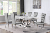 Orleans Furniture - Coaster - Kerwin 7-piece Rectangular Dining Table Set Grey and Chrome - 111101-S7G