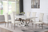 Orleans Furniture - Coaster - Kerwin 7-piece Rectangular Dining Table Set White and Chrome - 111101-S7W