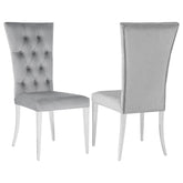 Orleans Furniture - Coaster - Kerwin Velvet Upholstered Dining Side Chair Grey (Set of 2) - 111103