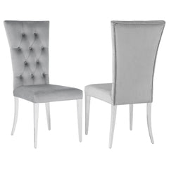 Orleans Furniture - Coaster - Kerwin Velvet Upholstered Dining Side Chair Grey (Set of 2) - 111103