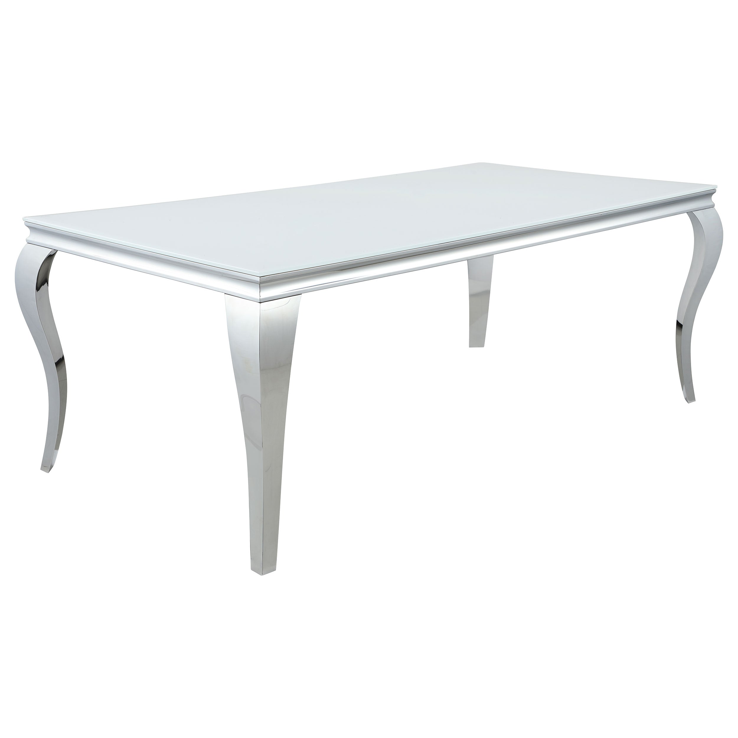 Orleans Furniture - Coaster - Carone Rectangular 81-inch Glass Top Dining Table White - 115081