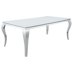 Orleans Furniture - Coaster - Carone Rectangular 81-inch Glass Top Dining Table White - 115081