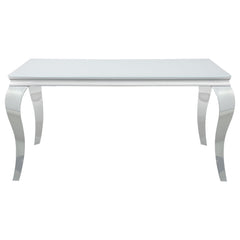 Carone 5-piece 61-inch Rectangular White Glass Dining Set Teal