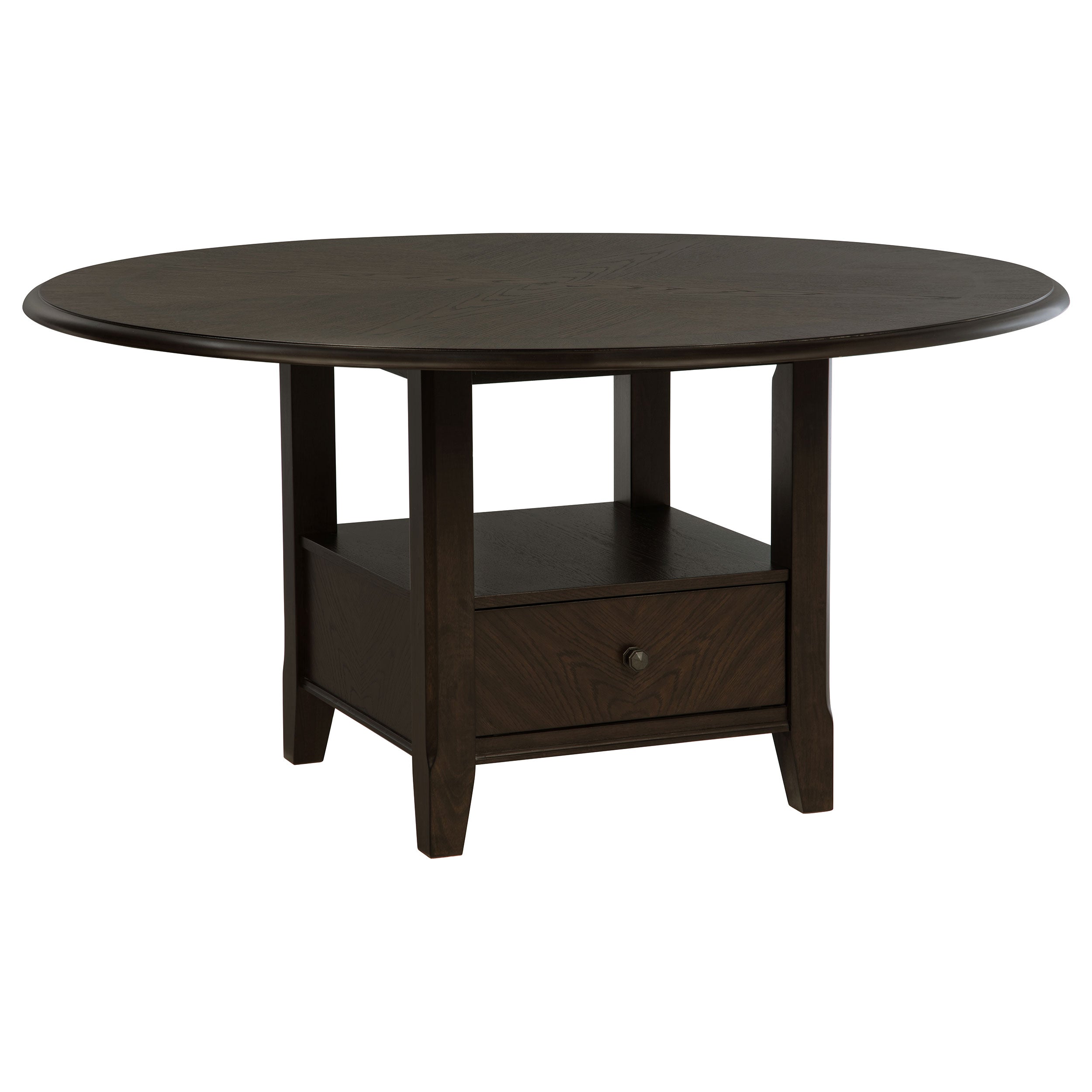 Orleans Furniture - Coaster - Twyla 60-inch Round Dining Table with Drawer Dark Cocoa - 115100