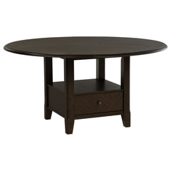 Orleans Furniture - Coaster - Twyla 60-inch Round Dining Table with Drawer Dark Cocoa - 115100