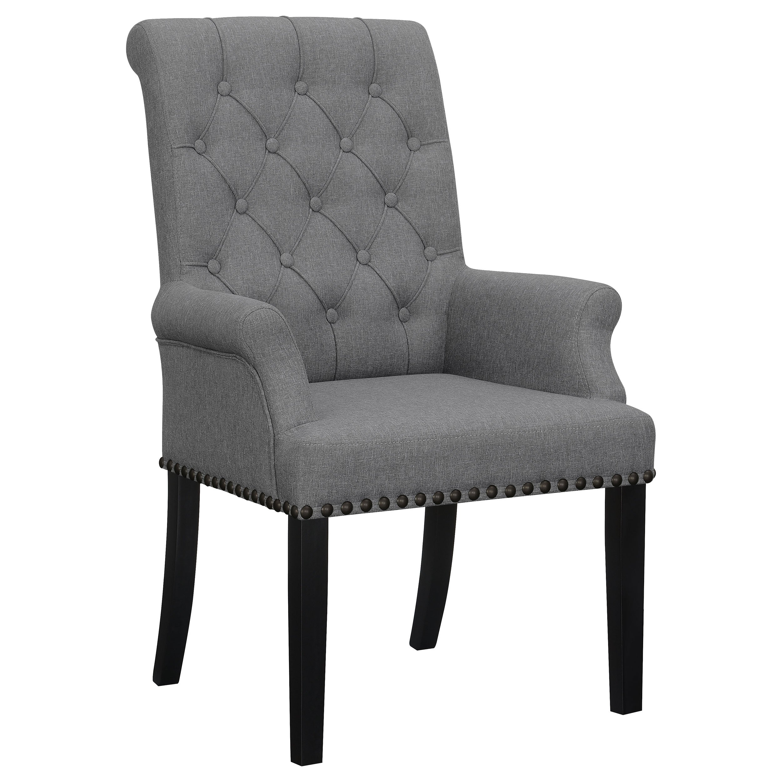Orleans Furniture - Coaster - Alana Fabric Upholstered Dining Arm Chair Grey - 115163