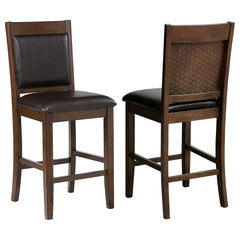 Orleans Furniture - Coaster - Dewey Upholstered Counter Chair Walnut (Set of 2) - 115209