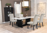 Orleans Furniture - Coaster - Sherry 5-piece Rectangular Marble Top Dining Table Set Sand - 115511-S5S