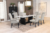 Orleans Furniture - Coaster - Sherry 7-piece Rectangular Marble Top Dining Table Set Sand - 115511-S7S