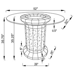 Ellie 52-inch Glass Top Counter Height Dining Table Silver