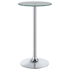 Orleans Furniture - Coaster - Abiline Round 24-inch Glass Top Bistro Bar Table Chrome - 120341