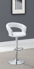 Barraza 29-inch Adjustable Height Bar Stool White and Chrome