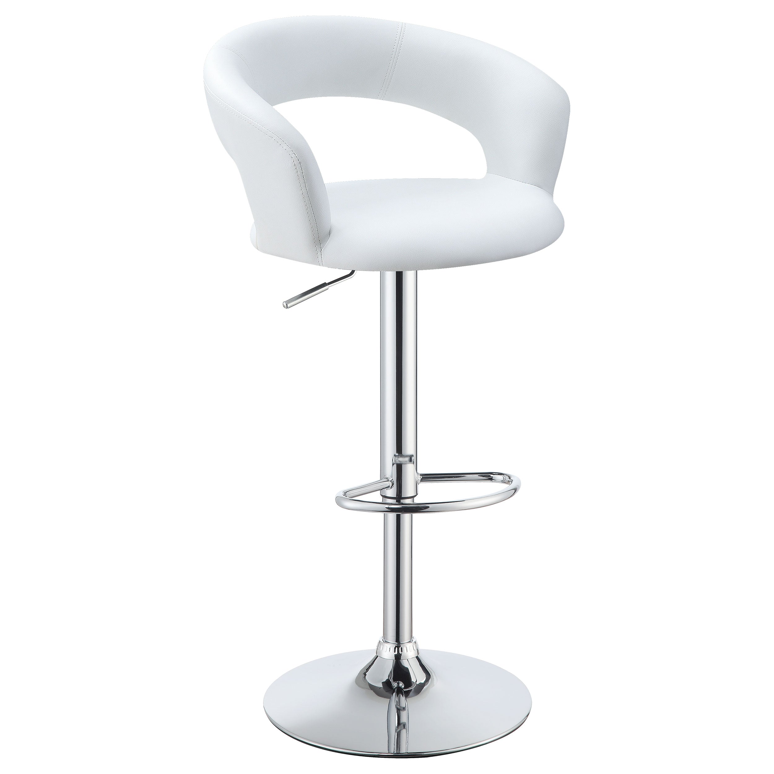 Orleans Furniture - Coaster - Barraza 29-inch Adjustable Height Bar Stool White and Chrome - 120347