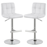 Orleans Furniture - Coaster - Lenny Upholstered Adjustable Bar Stool White (Set of 2) - 120356