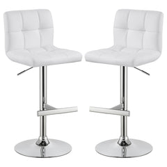Orleans Furniture - Coaster - Lenny Upholstered Adjustable Bar Stool White (Set of 2) - 120356