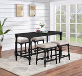 Orleans Furniture - Coaster - Martina 5-piece Rectangular Counter Height Dining Set Black - 120577