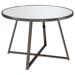 Orleans Furniture - Coaster - Jillian Round 45-inch Mirror Top Dining Table Black Nickel - 120630