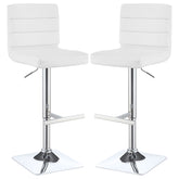 Orleans Furniture - Coaster - Bianca Upholstered Adjustable Bar Stool White (Set of 2) - 120694