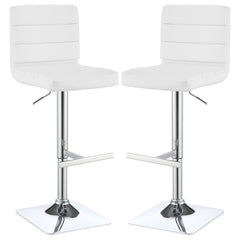 Orleans Furniture - Coaster - Bianca Upholstered Adjustable Bar Stool White (Set of 2) - 120694