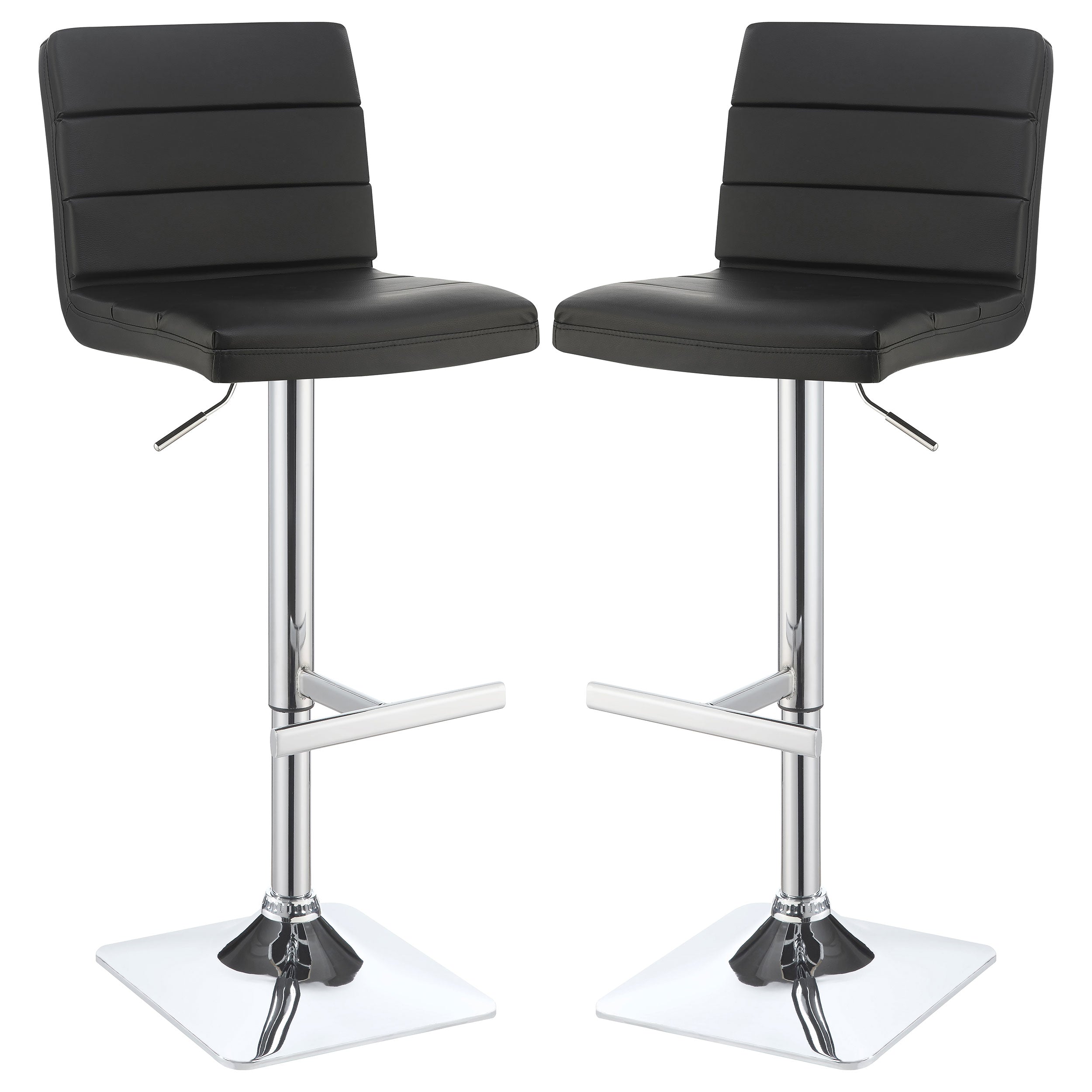 Orleans Furniture - Coaster - Bianca Upholstered Adjustable Bar Stool Black (Set of 2) - 120695