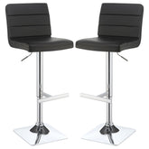 Orleans Furniture - Coaster - Bianca Upholstered Adjustable Bar Stool Black (Set of 2) - 120695