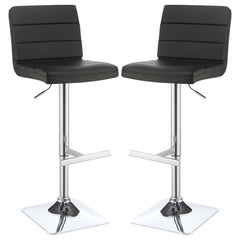 Orleans Furniture - Coaster - Bianca Upholstered Adjustable Bar Stool Black (Set of 2) - 120695