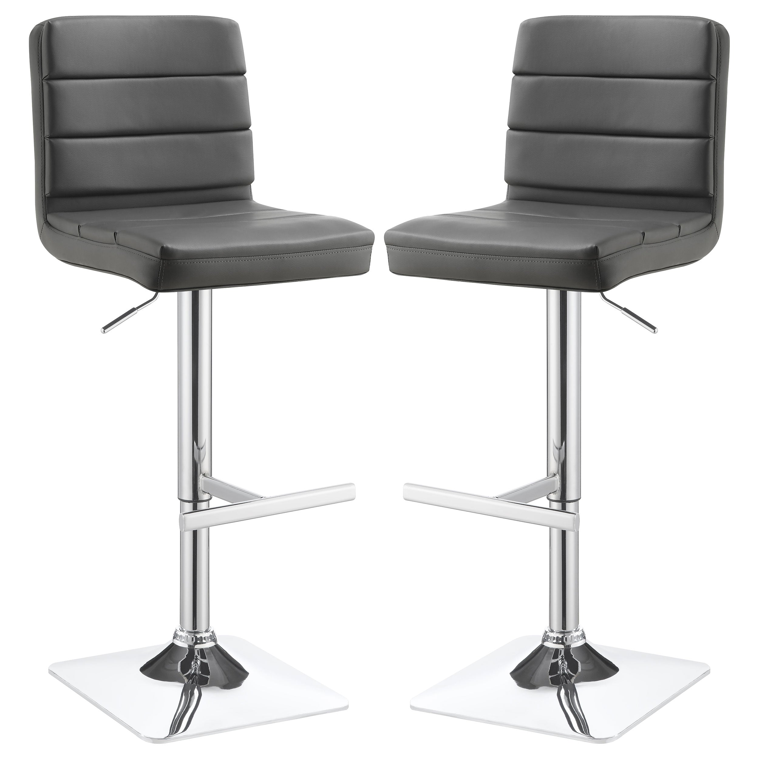 Orleans Furniture - Coaster - Bianca Upholstered Adjustable Bar Stool Grey (Set of 2) - 120696