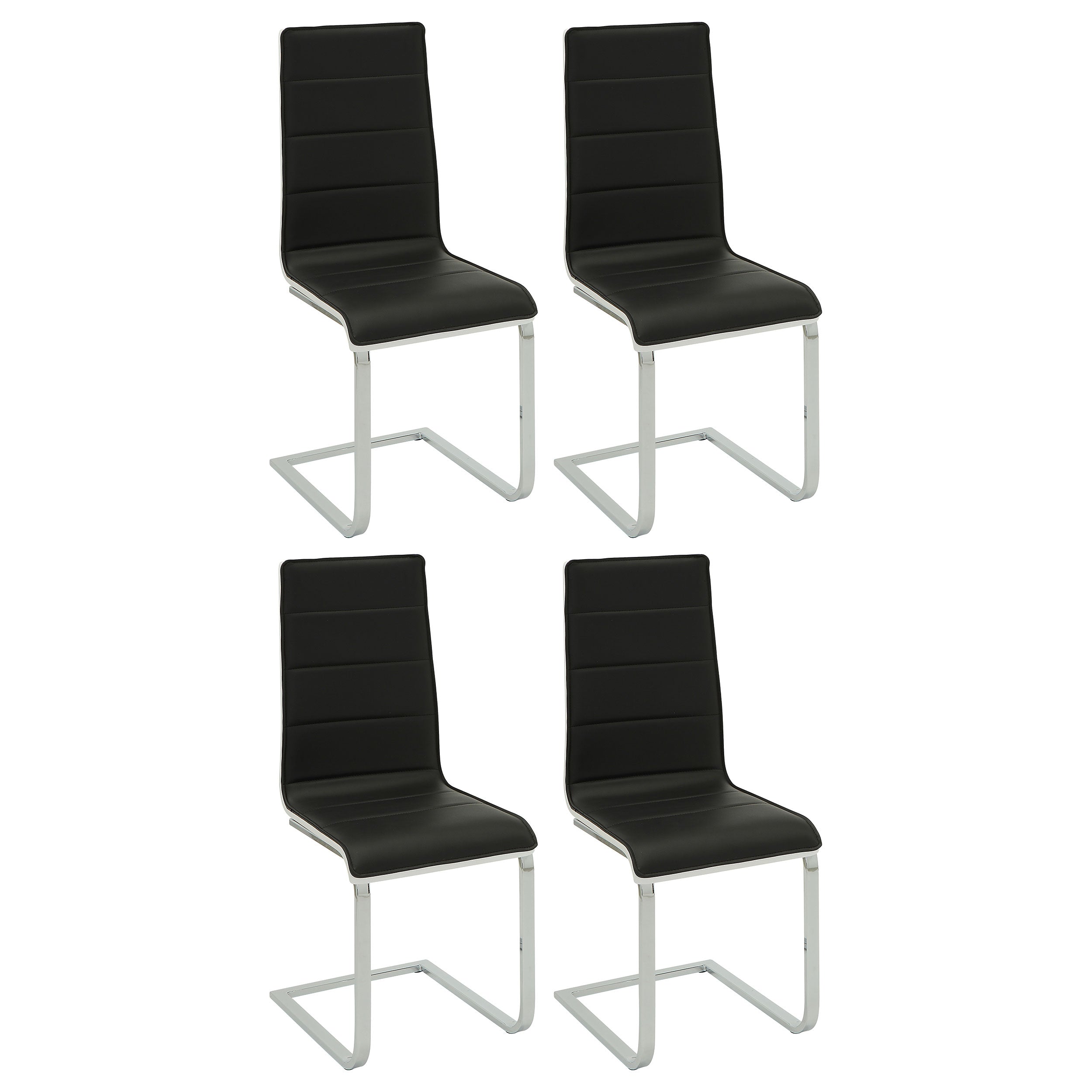 Orleans Furniture - Coaster - Broderick Upholstered Dining Side Chair Black (Set of 4) - 120948