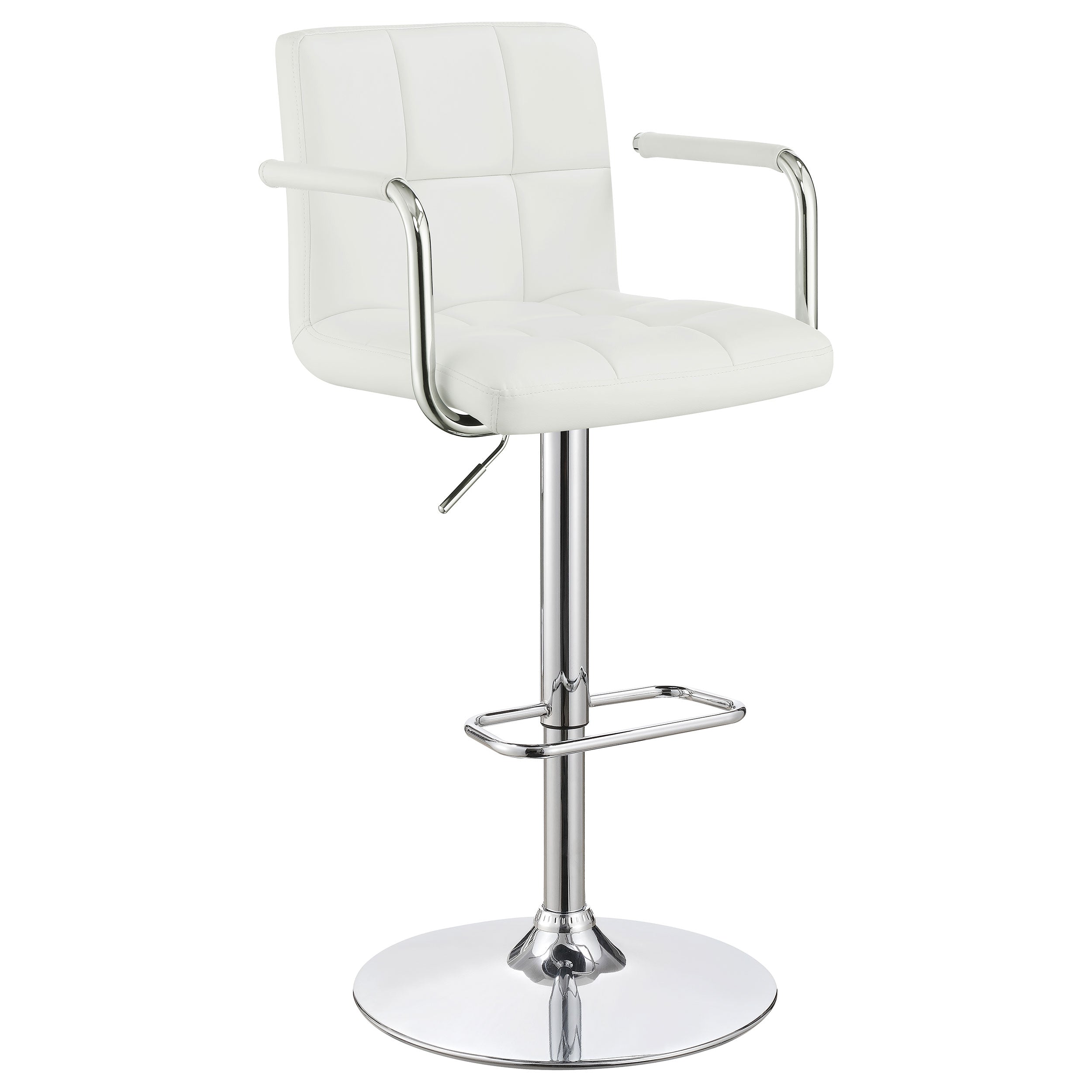 Orleans Furniture - Coaster - Palomar Adjustable Height Bar Stool White and Chrome - 121097