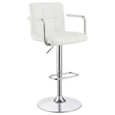 Orleans Furniture - Coaster - Palomar Adjustable Height Bar Stool White and Chrome - 121097