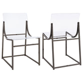 Orleans Furniture - Coaster - Adino Acrylic Dining Side Chair Black Nickel (Set of 2) - 121142