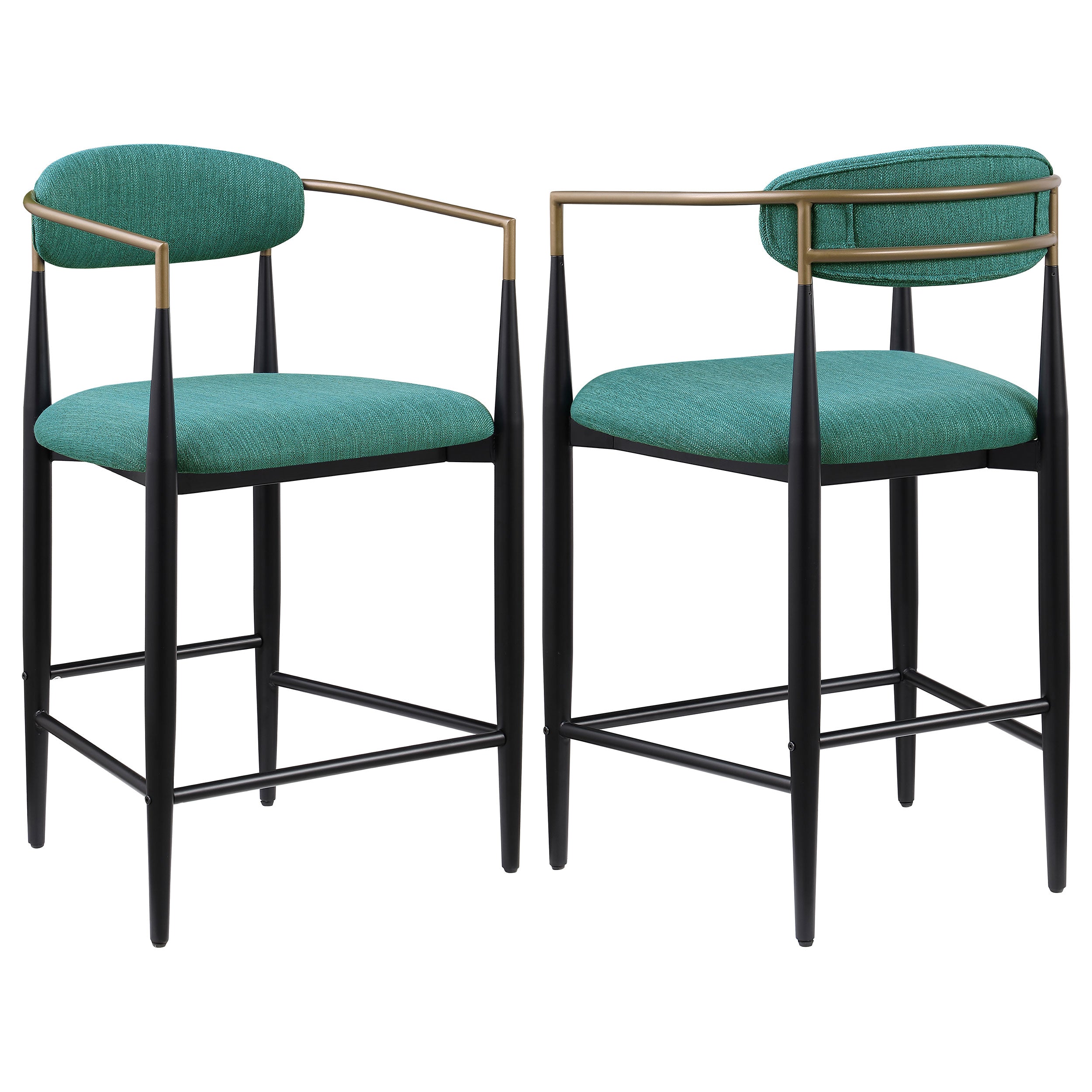 Orleans Furniture - Coaster - Tina Fabric Upholstered Counter Chair Green (Set of 2) - 121185