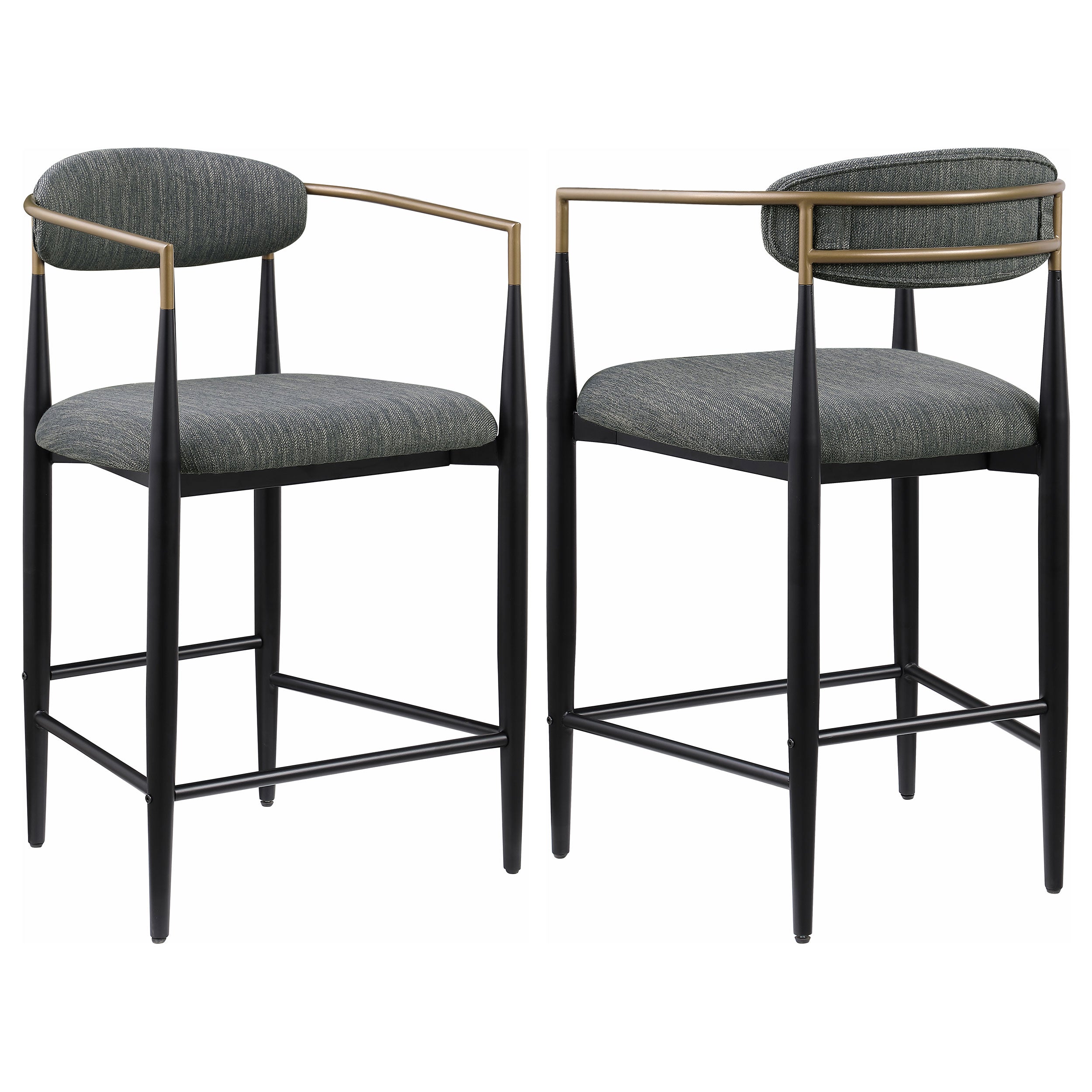 Orleans Furniture - Coaster - Tina Fabric Upholstered Counter Chair Dark Grey (Set of 2) - 121186