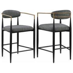 Orleans Furniture - Coaster - Tina Fabric Upholstered Counter Chair Dark Grey (Set of 2) - 121186